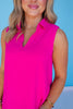 SSYS Brynlee Crepe Collared Sleeveless Dress In Pink