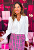 SSYS Gemma Peter Pan Collar Long Sleeve Flat Back Poplin Top In White