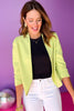 Lime Long Sleeve Open Blazer Jacket, Saturday steal, blazer, must have blazer, must have jacket, spring style, spring fashion, elevated style, layering piece, mom style, shop style your senses by Mallory Fitzsimmons, says by Mallory Fitzsimmons  Edit alt text