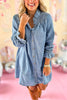 Blue Light Washed Yoke Detail Tunic Chambray Dress, denim dress, western dress, must have dress, must have style, church style, spring fashion, elevated style, elevated dress, mom style, work dress, shop style your senses by mallory fitzsimmons, ssys by mallory fitzsimmons
