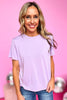 lavender Oversized T Shirt, everyday wear, easy fit, round neck, summer basic, new arrival, shop style your senses by mallory fitzsimmons