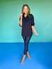 SSYS Emilia Collared Front Pocket Top In Black