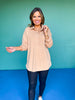 SSYS Emilia Collared Front Pocket Top In Taupe