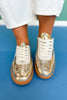 Gold Metallic Slip On Sneakers