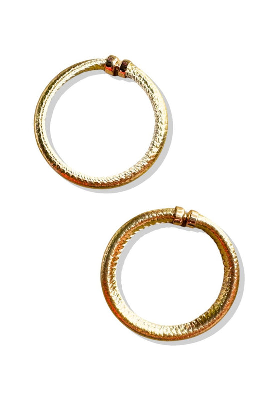 Gold Metallic Hoop Earrings