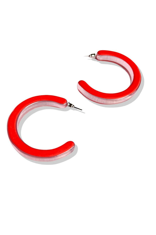 Coral Acrylic Hoop Earrings *FINAL SALE*