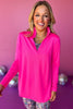 SSYS Hot Pink Long Sleeve Frill V Neck Active Top, must have top, must have athleisure, elevated style, elevated athleisure, mom style, active style, active wear, fall athleisure, fall style, comfortable style, elevated comfort, shop style your senses by mallory fitzsimmons