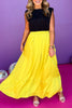 Chartreuse Elastic Waist Tiered Maxi Skirt, date night skirt, elevated skirt, cocktail skirt, cocktail attire, elevated attire, mom style, fancy style, ssys by mallory fitzsimmons, shop style your senses by mallory fitzsimmons