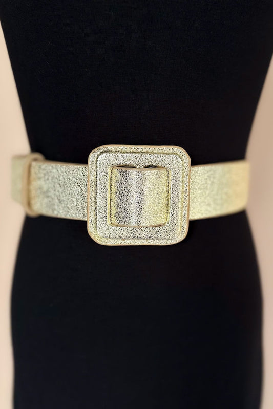 Gold Glitter Foil Square Buckle Belt, accessory, belt, must have belt, glitter belt, elevated belt, shop style your senses by mallory fitzsimmons