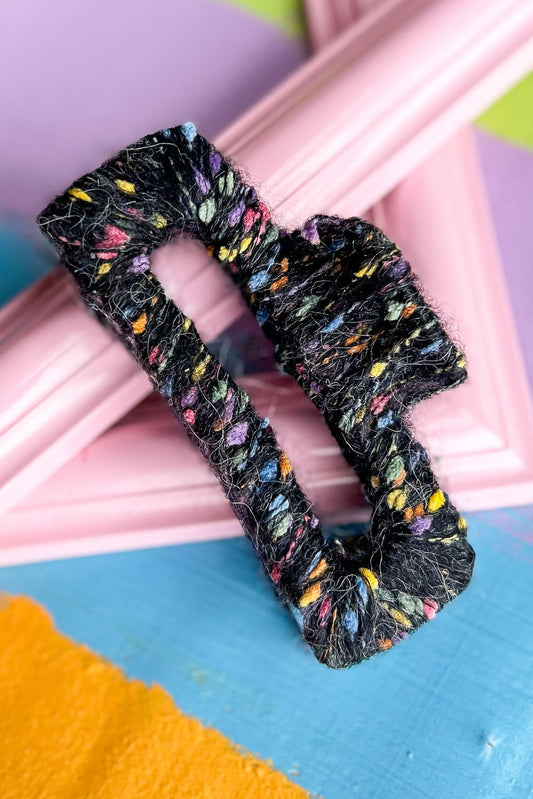 Black Wrapped Colorful Thread Rectangle Hair Claw Clip, accessory, hair clip, elevated hair clip, shop style your senses by mallory fitzsimmons