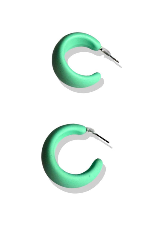 Turquoise Matte Wide Cuff Earrings
