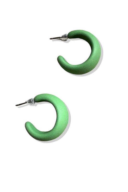 Green Matte Wide Cuff Earrings