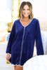 SSYS Navy Long Sleeve Get Ready Robe™, SSYS the label, elevated robe, elevated get ready robe, must have robe, must have gift, elevated gift, mom style, elevated style, chic style, conventional style, shop style your senses by mallory fitzsimmons