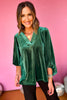 Green Velvet Split Neck Long Draped Sleeve Top, must have top, must have style, must have fall, fall collection, fall fashion, elevated style, elevated top, mom style, fall style, shop style your senses by mallory fitzsimmons