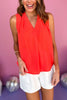 Orange V Neck Sleeveless Top, must have tank, basic tank, elevated basics, must have basic, elevated tank top, mom style, warm fashion, shop style your senses by mallory fitzsimmons, ssys by Mallory Fitzsimmons