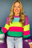 Magenta Mixed Stripe Scallop Neck Pullover Top, elevated sweater, elevated stye, must have sweater, must have style, printed sweater, fall sweater, fall fashion, mom style, shop style your senses by mallory fitzsimmons