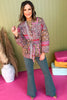 Molly Bracken Fuchsia Paisley Printed Tie Waist Long Sleeve Jacket, must have jacket, must have style, must have print, fall fashion, fall jacket, affordable fashion, elevated style, elevated jacket, elevated print, mom style, shop style your senses by mallory fitzsimmons