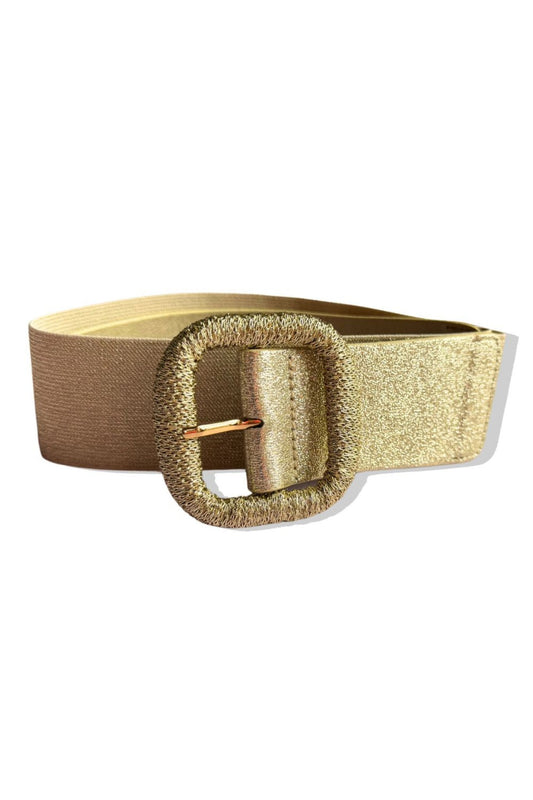 Gold Elastic Buckle Belt