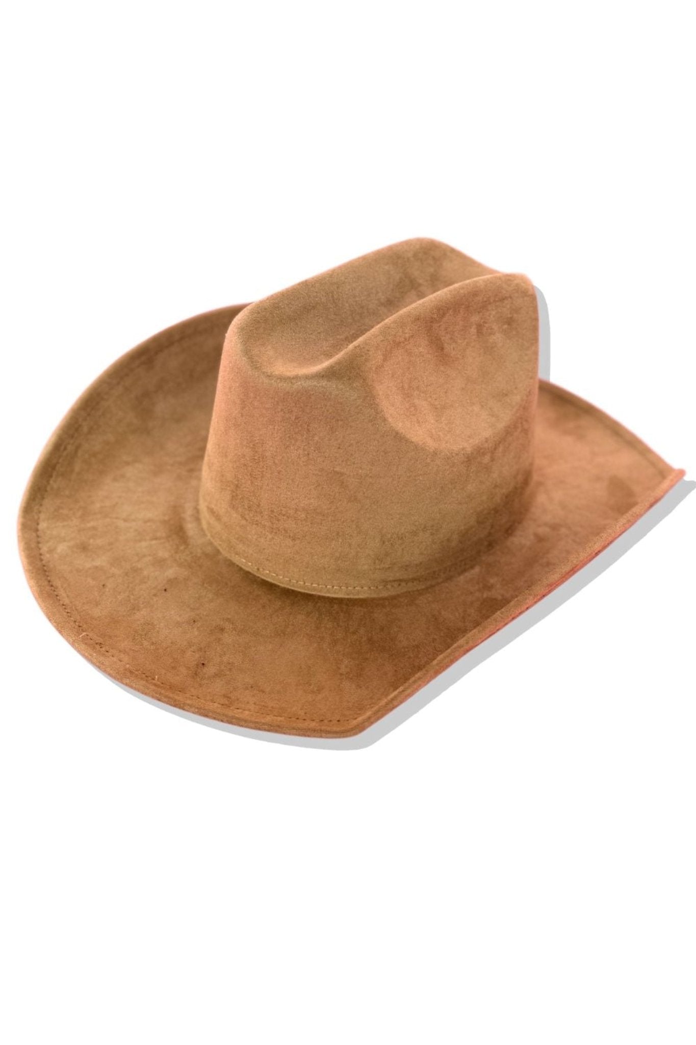 Brown Bandless Faux Suede Hat