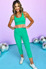 SSYS Kelly Green High Waist Seamless Butter 3/4 Leggings, soft leggings, green leggings, athleisure, shop style your senses by mallory fitzsimmons