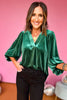 Green Velvet Split Neck Long Draped Sleeve Top, must have top, must have style, must have fall, fall collection, fall fashion, elevated style, elevated top, mom style, fall style, shop style your senses by mallory fitzsimmons