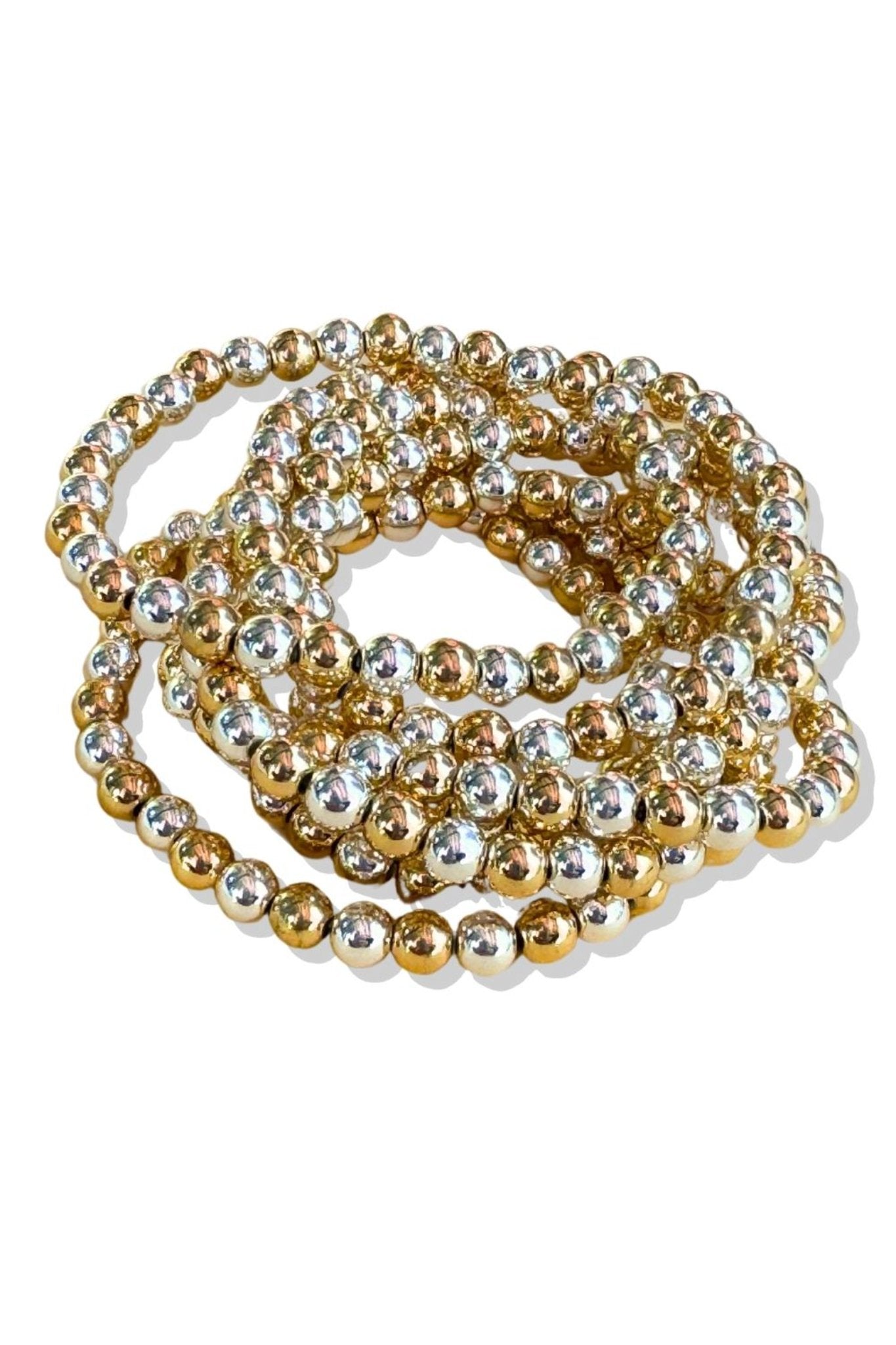 Gold Dual Beaded Bracelet Set
