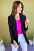 Black Collared Long Sleeve Blazer Jacket *FINAL SALE* *Final Sale*, must have blazer, must have style, elevated blazer, elevated style, saturday steal, mom style, office style, work to weekend, shop style your senses by mallory fitzsimmons, ssys by mallory fitzsimmons