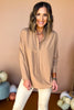 Taupe Long Sleeve Banded Cuff High Low Top, must have top, must have style, must have fall, fall collection, fall fashion, elevated style, elevated top, mom style, fall style, shop style your senses by mallory fitzsimmons