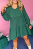 Hunter Green Scalloped Neck Long Sleeve Tiered Dress, must have dress, must have style, fall style, fall fashion, elevated style, elevated dress, mom style, fall collection, fall dress, shop style your senses by mallory fitzsimmons