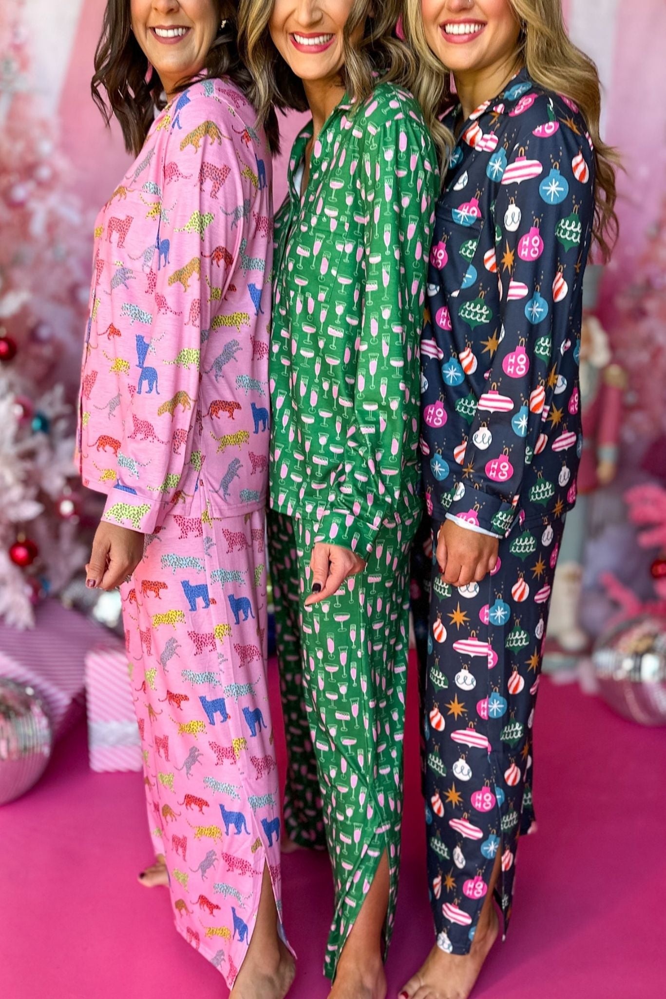 SSYS The Millie Pajamas In Ornaments, must have pajamas, must have style, must have print, elevated pajamas, elevated style, elevated comfort, mom style, holiday pajamas, holiday style, shop style your senses by mallory fitzsimmons