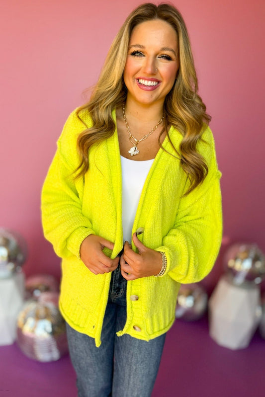  Lime Chenille Deep V Button Down Cardigan, must have cardigan, must have style, fall style, fall fashion, elevated style, elevated cardigan, mom style, fall collection, fall cardigan, shop style your senses by mallory fitzsimmons