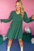 Hunter Green Scalloped Neck Long Sleeve Tiered Dress, must have dress, must have style, fall style, fall fashion, elevated style, elevated dress, mom style, fall collection, fall dress, shop style your senses by mallory fitzsimmons