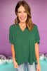 Green Collared V Neck Short Sleeve Top, top, collared top, v neck top, short sleeve top, green top, green collared top, green v neck top, green short sleeve top, must have top, elevated top, elevated style, Shop Style Your Senses by Mallory Fitzsimmons, SSYS by Mallory Fitzsimmons