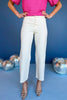 Mica Off White Chromatic High Rise Button Front Crop Wide Leg Jeans, must have pants, must have denim,  must have style, must have comfortable style, fall fashion, fall style, street style, mom style, elevated comfortable, elevated loungewear, elevated style, shop style your senses by mallory fitzsimmons