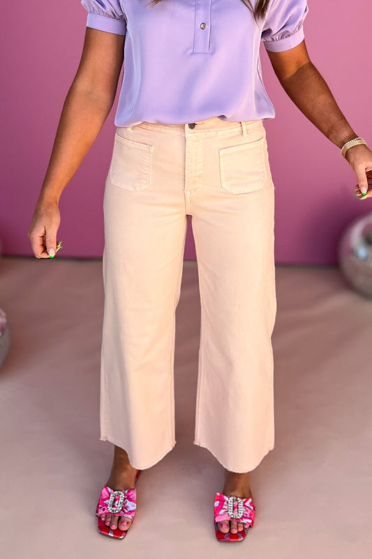  Mica Peach Cropped Wide Leg Front Pocket Denim, must have denim, elevated denim, spring denim, spring fashion, mom style, must have jeans, shop style your senses by mallory fitzsimmons, ssys by mallory fitzsimmons