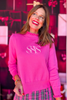 SSYS Darby Ruffle Neck Sweater In Pink