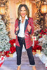 SSYS Noella Red Mix Print Tartan Blazer