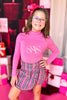SSYS Kids Signature Long Sleeve Turtleneck In Pink