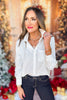 SSYS Merryn Collared Poplin Button Down Top In White