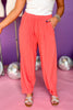  Orange Pleated Elastic Waist Mid Rise Wide Leg Pants, must have pants, must have style, elevated pants, elevated pants, comfortable style, mom style, casual style, shop style your senses by Mallory Fitzsimmons, says by Mallory Fitzsimmons