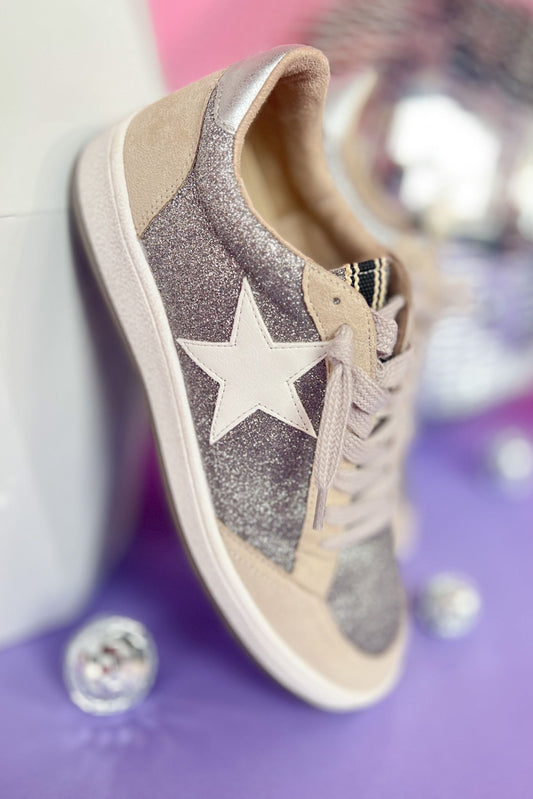  Shu Shop Paz Pewter Glitter Star Sneakers, shoes, sneakers, elevated sneakers, must have sneakers, shop style your senses by mallory fitzsimmons, ssys by mallory fitzsimmons
