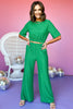 Green Textured Elastic Hem Top Pant Set, must have set, green set, st patricks day style, st patricks, elevated set, matching set, mom style, spring fashion, affordable fashion, shop style your senses by mallory fitzsimmons, ssys by mallory fitzsimmons