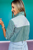 SSYS Collette Poplin Stripe Embroidery Top In Hunter