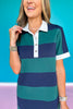 SSYS Remi Stripe Rugby Dress In Navy Hunter