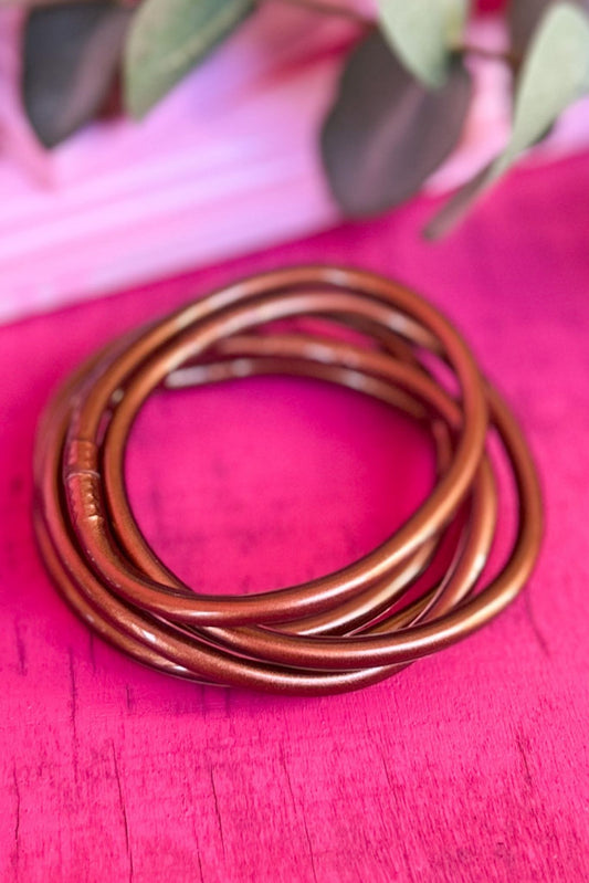 Brown Jelly Bangle Bracelet Stack, accessory, bracelet, must have style, elevated style, mom style, shop style your senses by mallory fitzsimmons