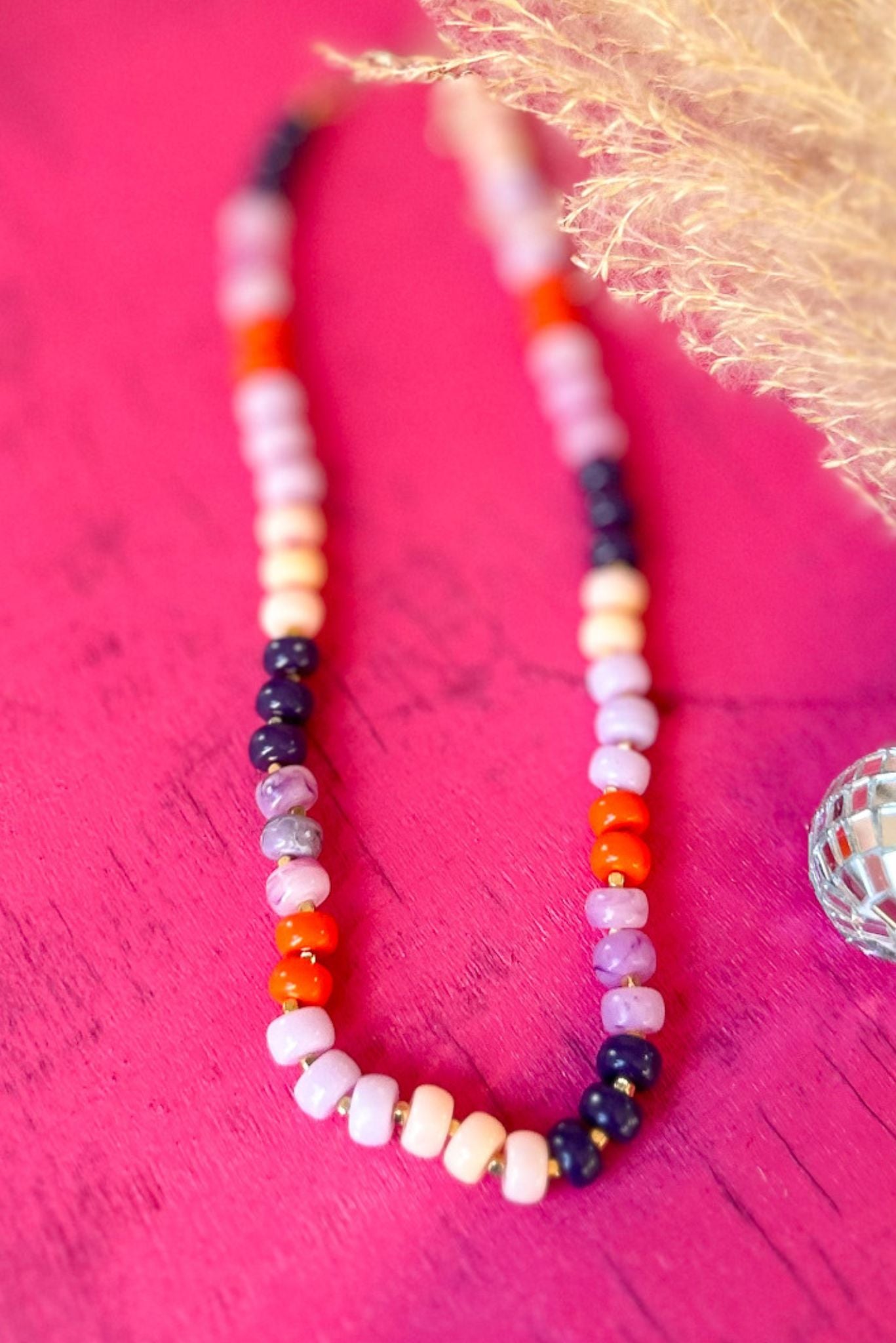 Pink Natural Stone Beaded Necklace, accessory, necklace, must have necklace, shop style your senses by mallory fitzsimmons