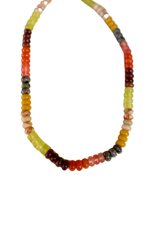 Autumn Multi Beaded Gemstone Necklace