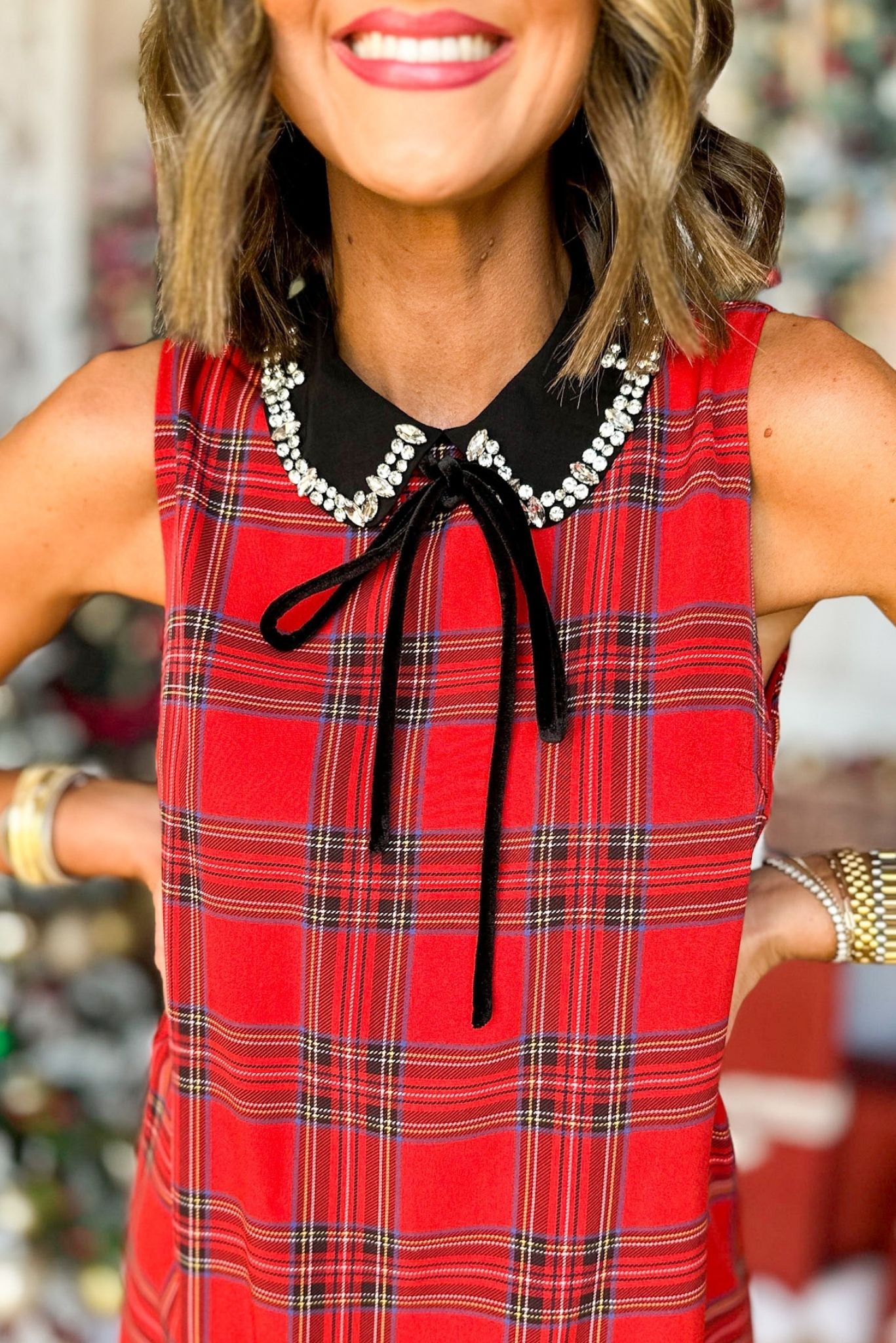 SSYS The Caroline Dress In Red Tartan Plaid, must have dress, must have style, holiady style, holiday fashion, elevated style, elevated dress, mom style, holiday collection, holiday dress, shop style your senses by mallory fitzsimmons