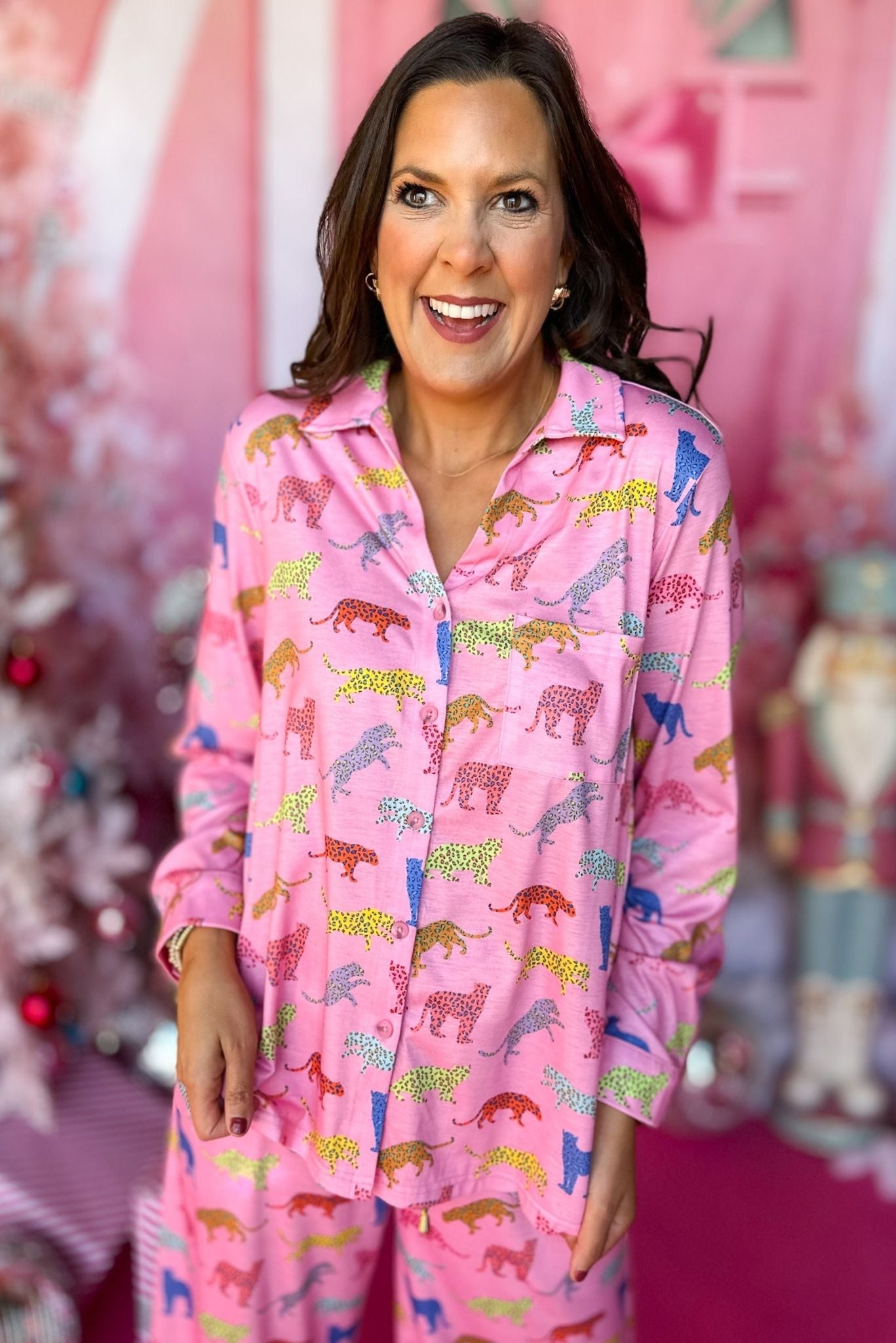 SSYS The Millie Pajamas In Animal, must have pajamas, elevated pajamas, must have print, elevated print, holiday pajamas, holiday style, elevated style, shop style your senses by mallory fitzsimmons