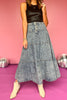 Risen High Rise Back Elastic Band Ruffle Long Skirt, skirt, risen skirt, denim skirt, elastic band detail skirt, ruffle skirt, long skirt, light wash skirt, light wash risen skirt, light wash denim skirt, light wash high rise skirt, high rise back elastic detail skirt, light wash ruffle skirt, light wash long skirt, must have denim skirt, elevated denim skirt, elevated style, Shop Style Your Senses by Mallory Fitzsimmons, SSYS by Mallory Fitzsimmons